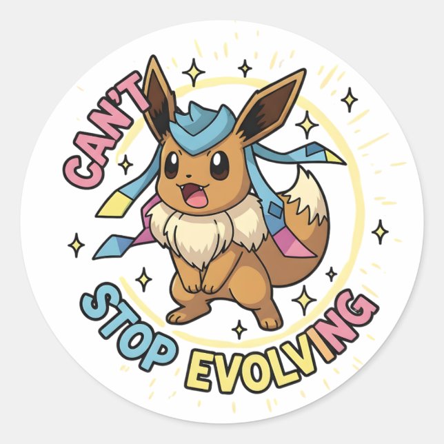 Autocollant d'évolution d'Eevee | Pack d'évolution (Devant)