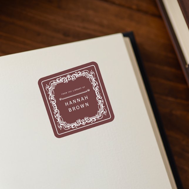 Autocollant d'ex-libris élégant (Créateur téléchargé)