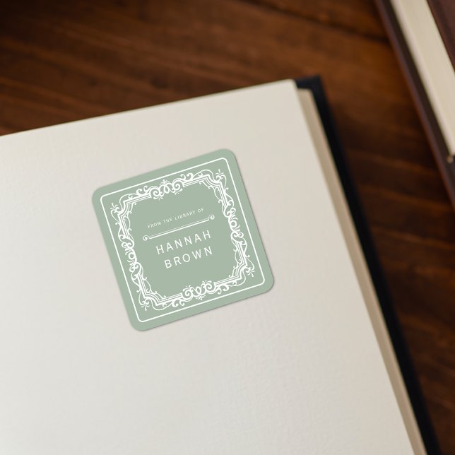 Autocollant d'ex-libris élégant (Créateur téléchargé)