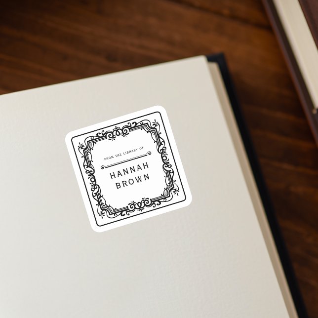 Autocollant d'ex-libris élégant (Créateur téléchargé)