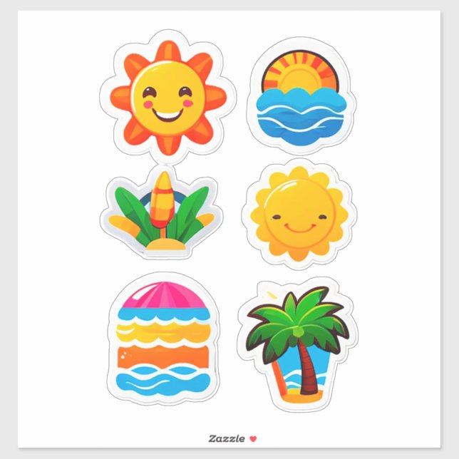 Autocollant d'expression tropicale amusant, visage (Feuille)