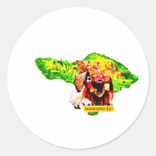 Autocollant d'héritage culturel du masque Barong d