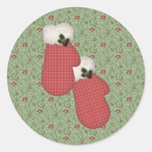Autocollant d'hiver Red Mittens (Devant)