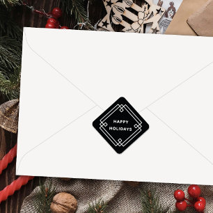 Autocollant diagonal Joyeuses Fêtes Cadre Déco Élé