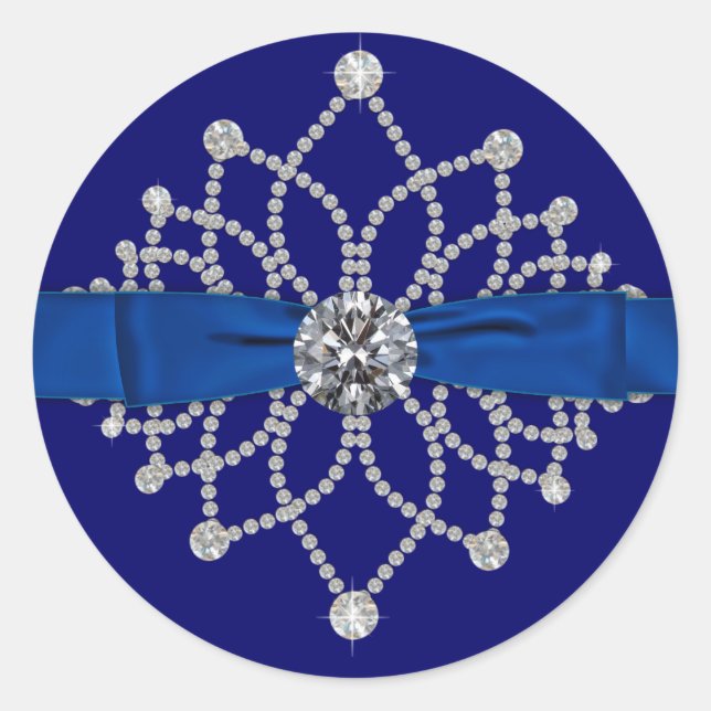 Autocollant Diamants Bleu Royal Élégant (Devant)