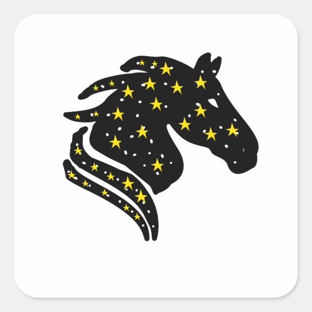 Autocollant d'icône de Cheval Spatial – Animal du  (Devant)