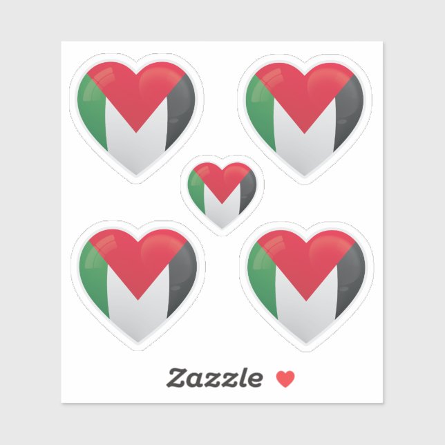Autocollant d'icône Palestine Love (Feuille)