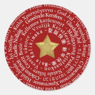 Autocollant différent de langues de Joyeux Noël