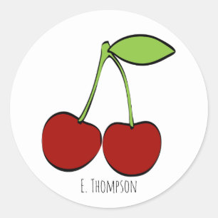Autocollant d'illustration de cerise