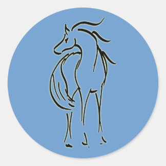 Autocollant d'illustration de cheval