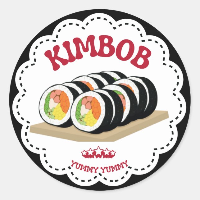 Autocollant d'illustration de K-Food Kimbap (Devant)