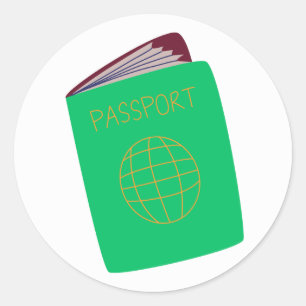 Autocollant d'illustration de passeport de voyage 