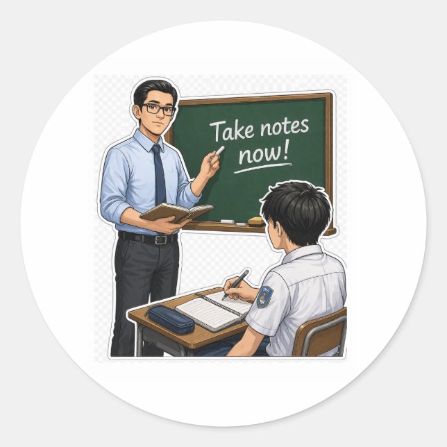 Autocollant d'illustration de salle de classe pour (Devant)