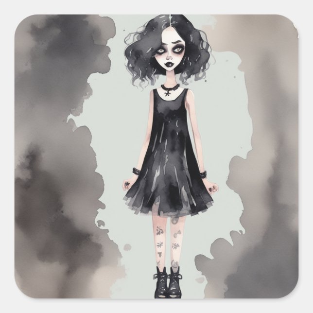 Autocollant d'illustration gothique vintage (Devant)