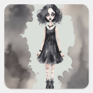 Autocollant d'illustration gothique vintage