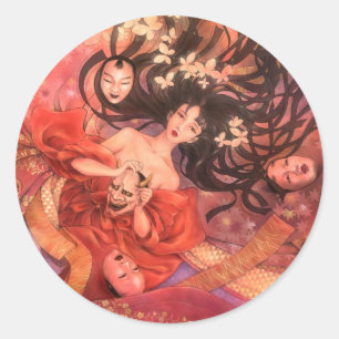 Autocollant d'Imaginaire de masque Noh japonais