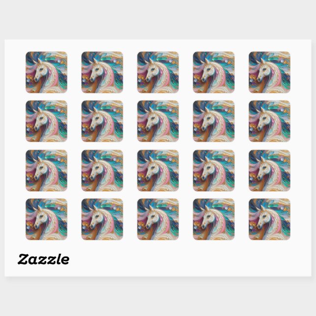Autocollant d'impressionnisme Celestia Horse (Feuille)