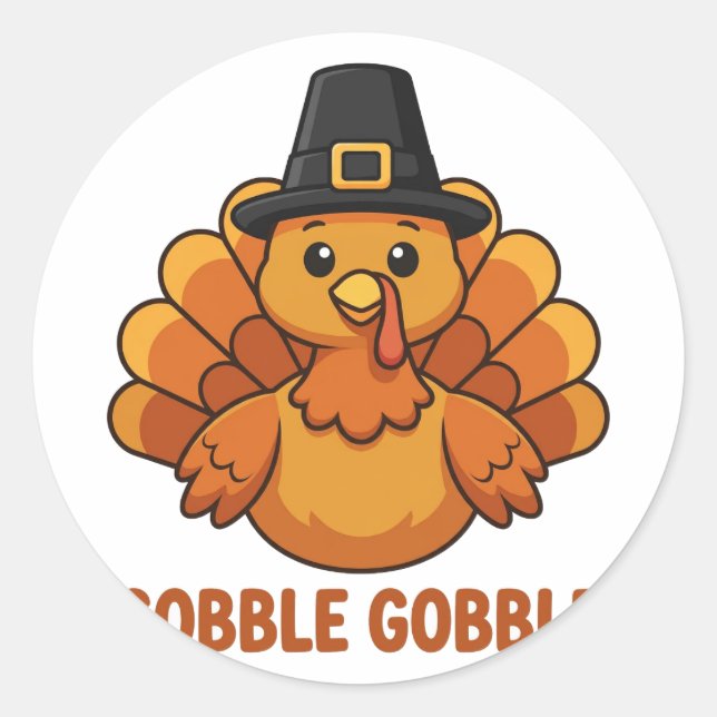 Autocollant Dinde Gobble Gobble (Devant)