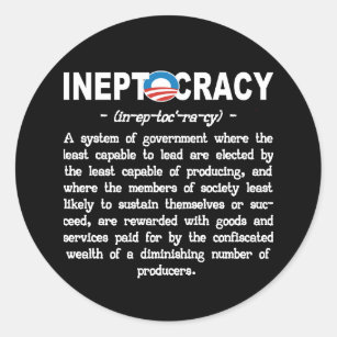 Autocollant d'Ineptocracy d'administration d'Obama