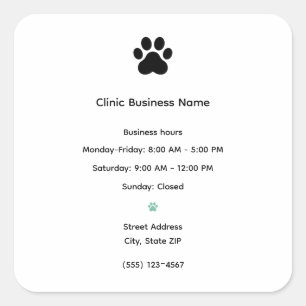 Autocollant d'informations de contact de la cliniq