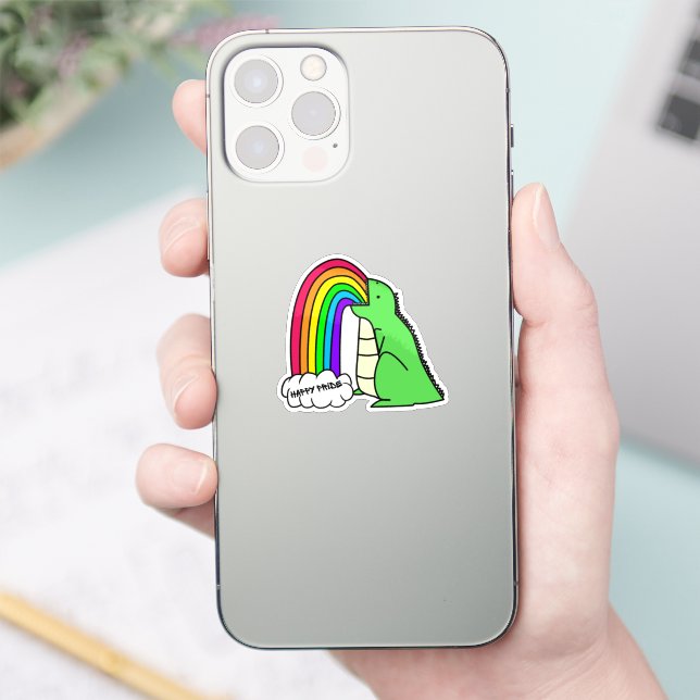 Autocollant Dino Barfing Rainbows (Téléphone)