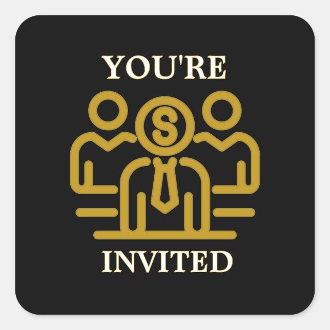 Autocollant d'invitation à un événement d'entrepri (Devant)