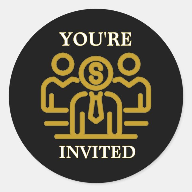 Autocollant d'invitation à un événement d'entrepri (Devant)
