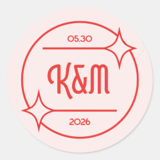 Autocollant d'invitation de mariage inspiré du din
