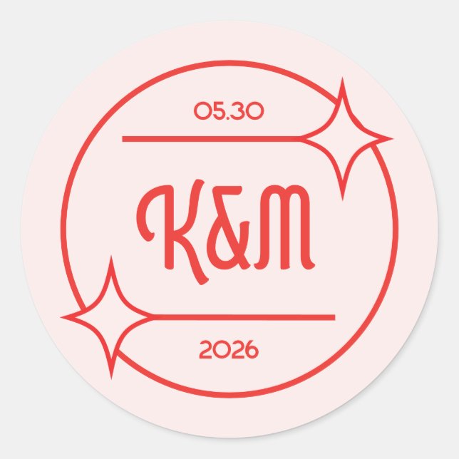 Autocollant d'invitation de mariage inspiré du din (Devant)