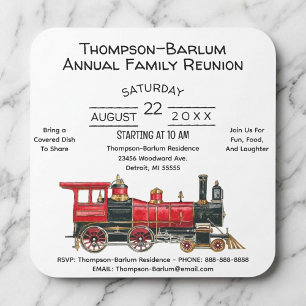 Autocollant d'invitation de retrouvailles de train