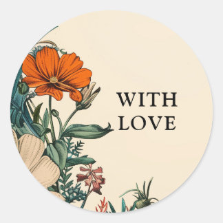 Autocollant d'invitation floral orange sarcelle vi