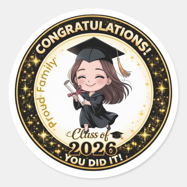 Autocollant Diplômée Promotion 2026 (Devant)