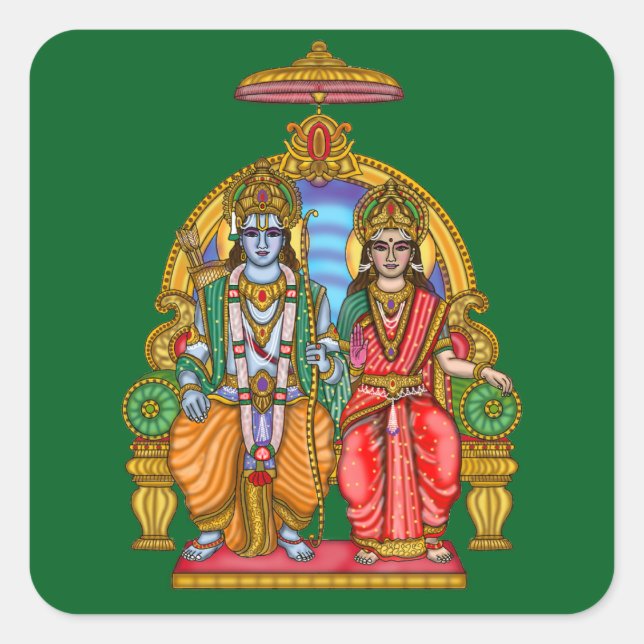 Autocollant divin de Sita Ram (Devant)