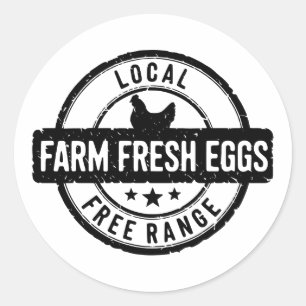 Autocollant d'oeufs frais de ferme locale