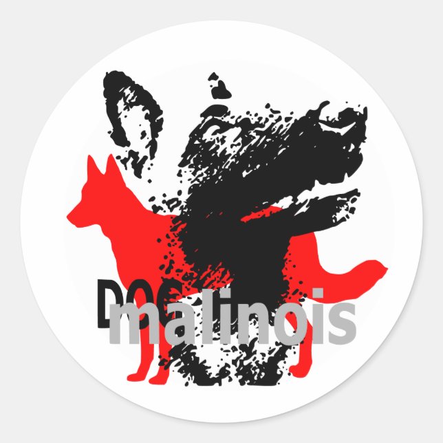 autocollant dog malinois (Devant)
