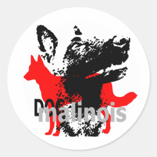 autocollant dog malinois