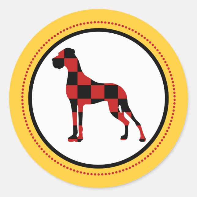Autocollant Doggen Rond (Devant)