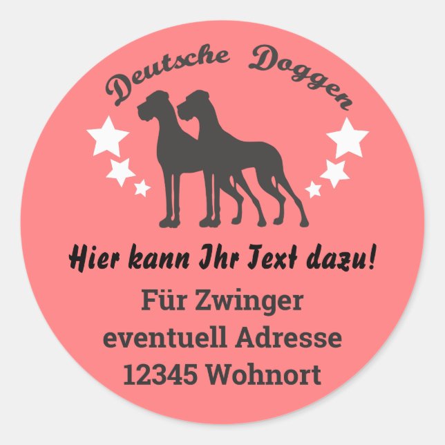 Autocollant Dogue Allemand Allemand (Devant)