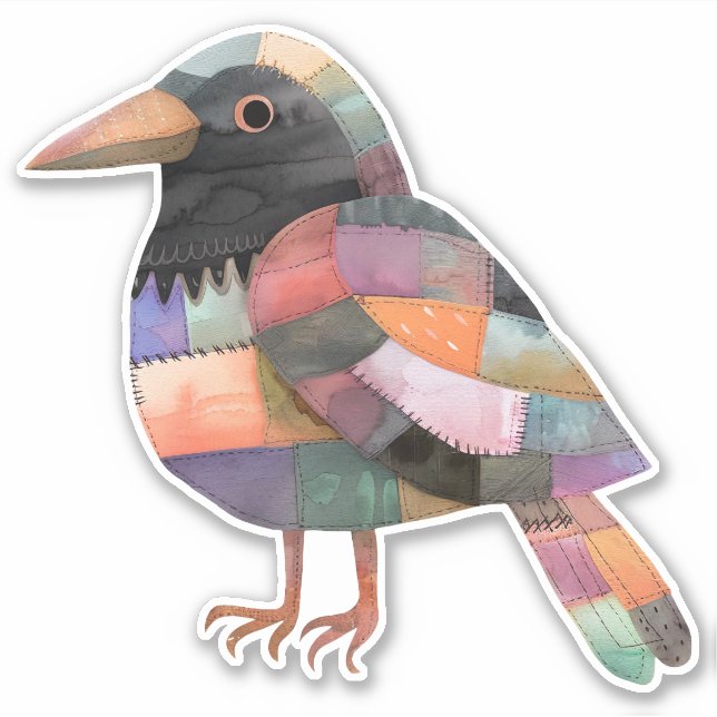 Autocollant d'oiseaux de Corneille (Devant)