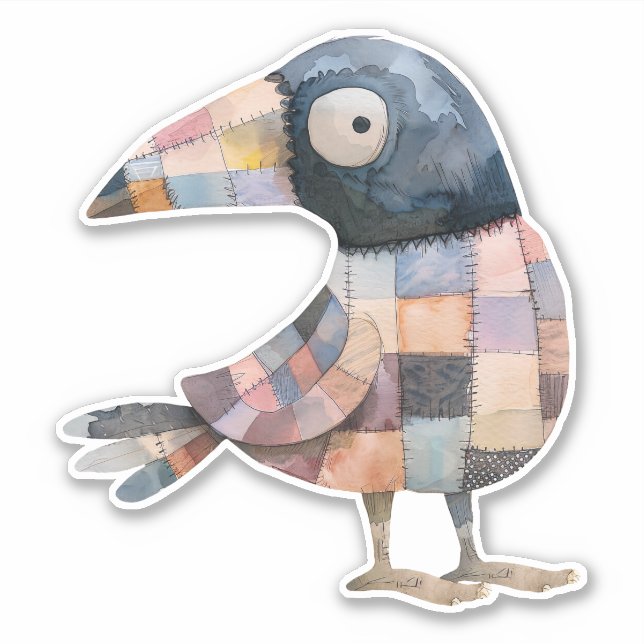 Autocollant d'oiseaux de Corneille (Devant)