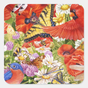 Autocollant d'oiseaux, de papillons et d'abeilles