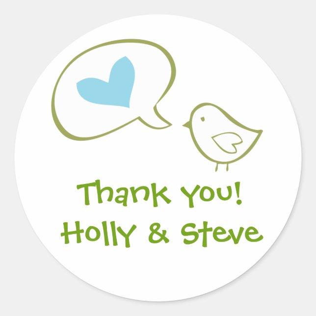 Autocollant d'oiseaux par Mariages TearDrop (Devant)