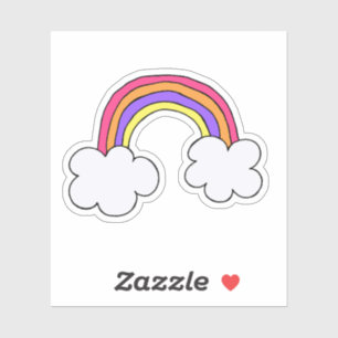 Autocollant doodle arc-en-ciel mignon