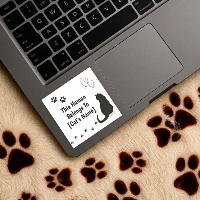 Autocollant d'ordinateur portable pour amateur de  (Personalized vinyl sticker for cat lovers)