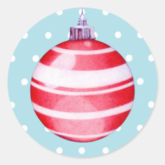 Autocollant d'ornement de Noël rouge