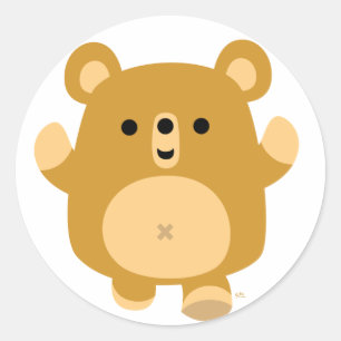 Autocollant d'ours affectueux de dessin animé mign