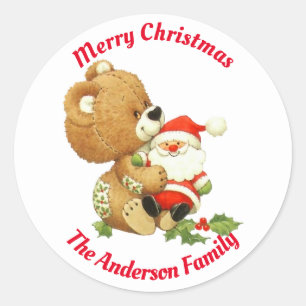 Autocollant d'ours de Noël