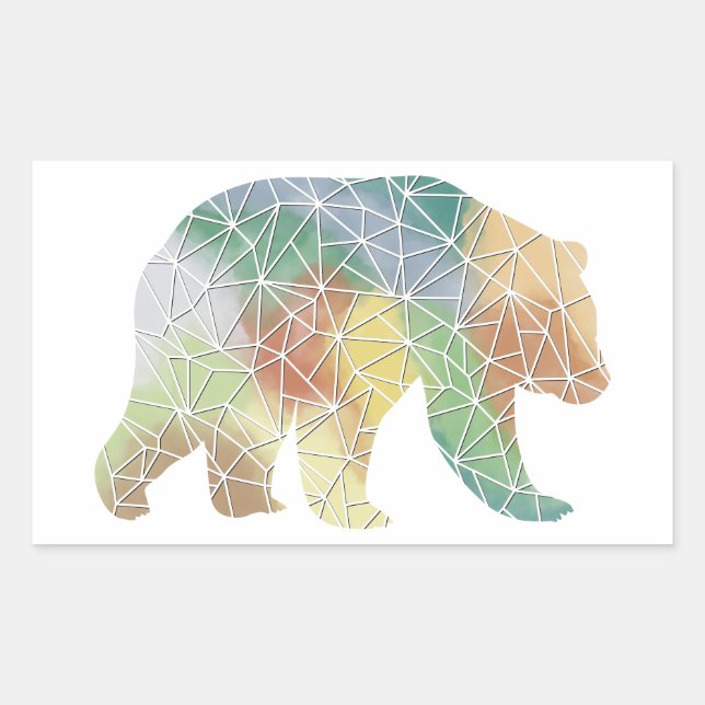 Autocollant d'ours en mosaïque de papier (Devant)