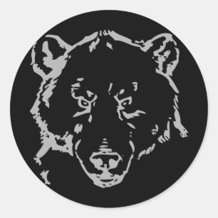Autocollant d'ours gris