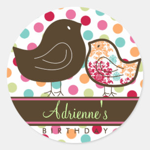 Autocollant doux de fête d'anniversaire de